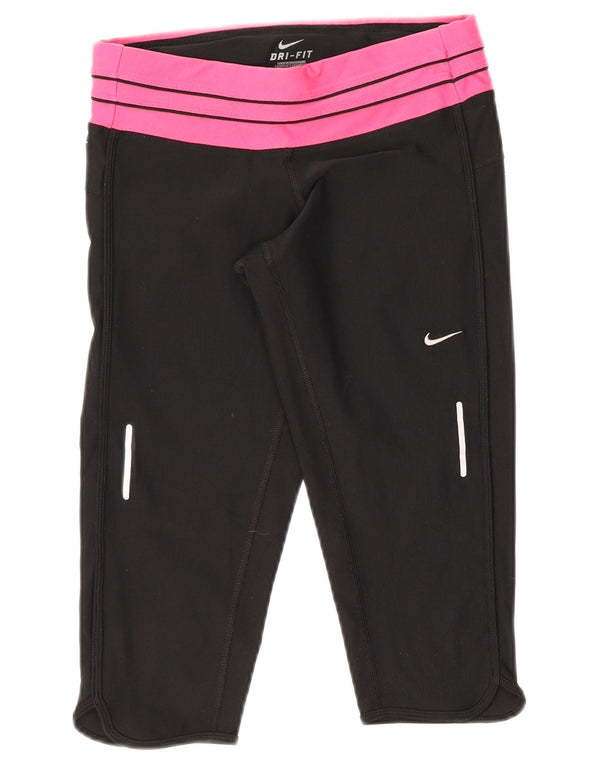 Nike Leggings capri Dri Fit para mujer UK 8 Small Black Colourblock