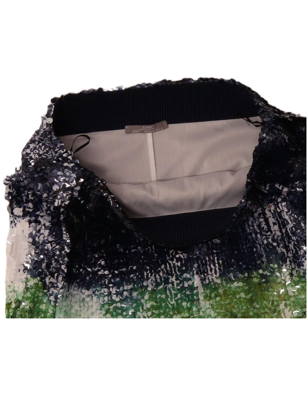 ZARA Mujer Falda Recta Mediana W28 Poliéster Colorblock Multicolor