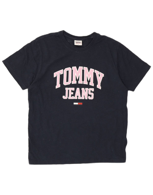 TOMMY HILFIGER Camiseta gráfica para mujer Top UK 44 Algodón azul marino mediano