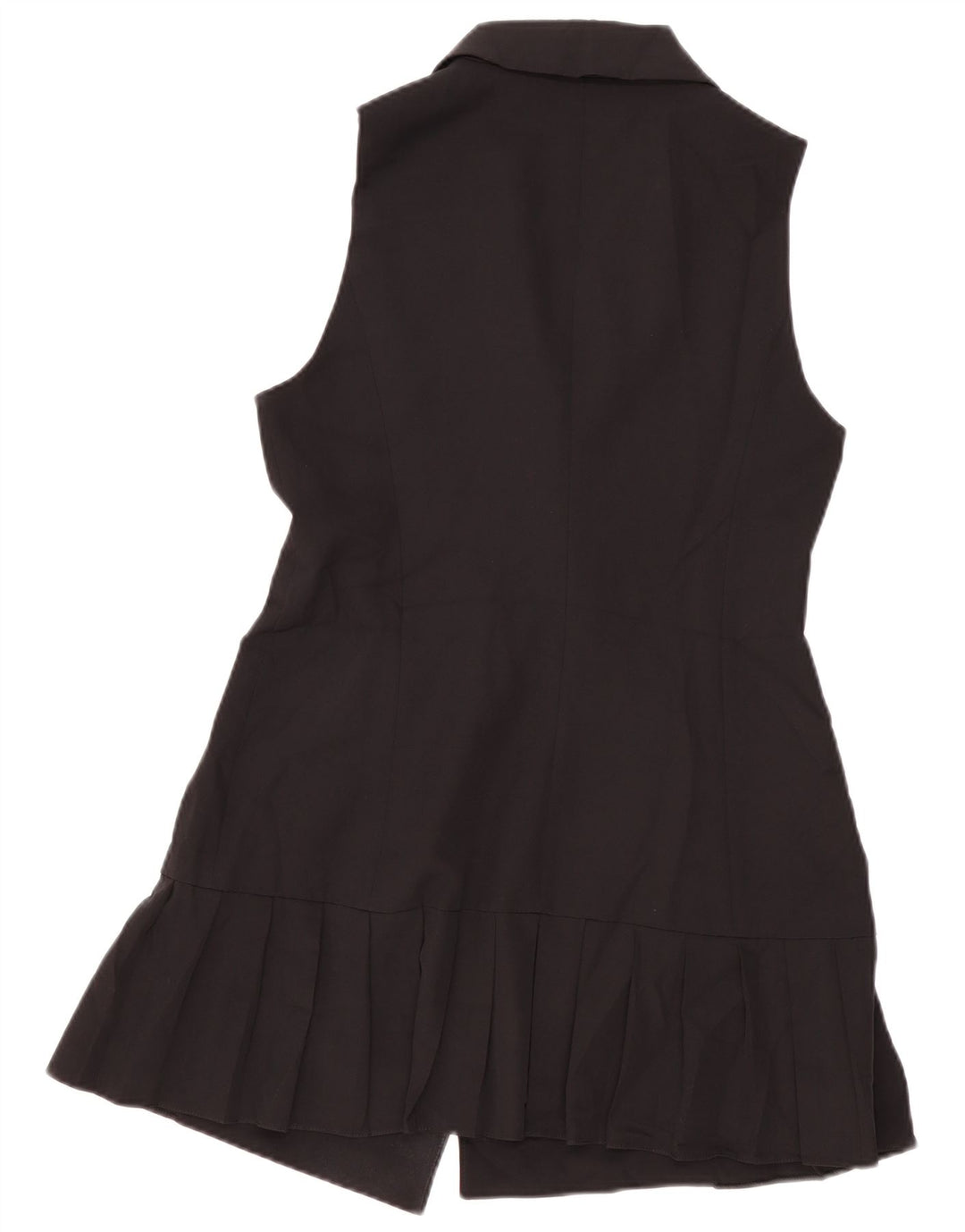 Zara Mujer Abrigo Sin Mangas De Doble Botonadura UK 42 Medium Negro