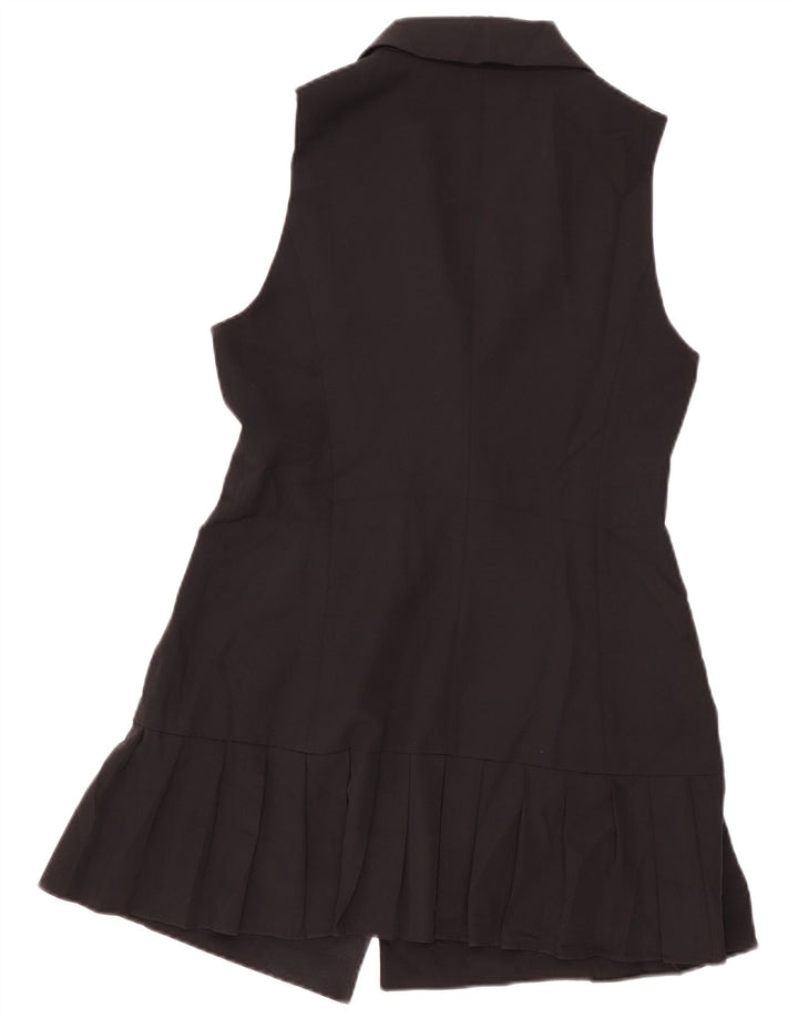 Zara Mujer Abrigo Sin Mangas De Doble Botonadura UK 42 Medium Negro