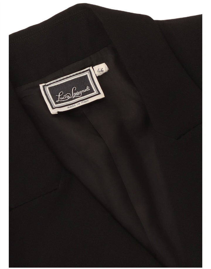 Luisa Spagnoli Chaqueta tipo blazer con doble botonadura para mujer IT 44 Medium Black