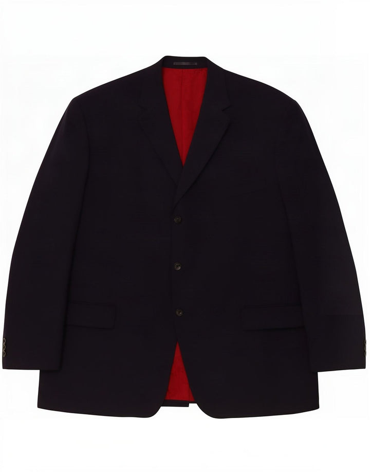Pierre Cardin Chaqueta tipo blazer de 3 botones para hombre IT 54 2XL Lana azul marino