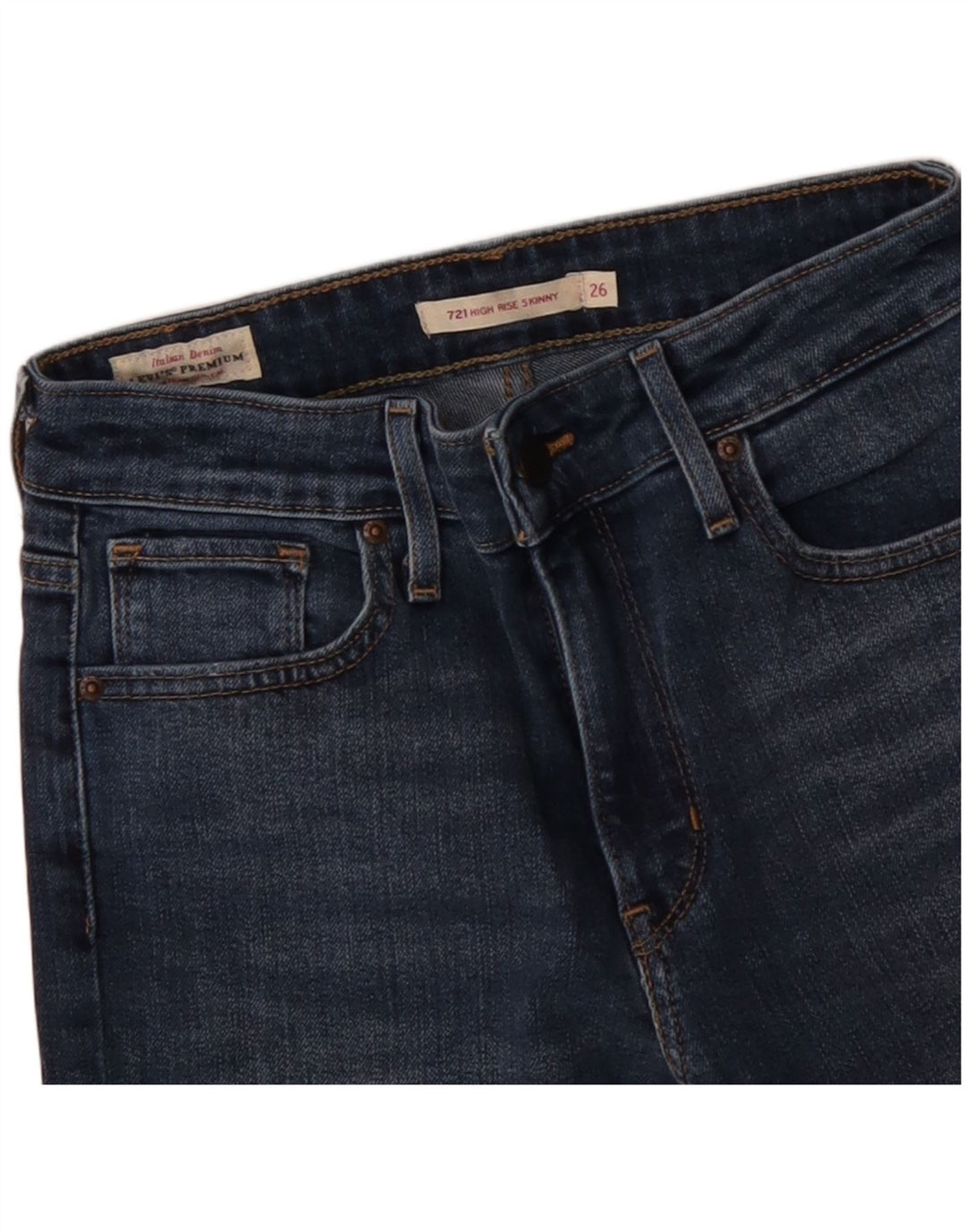 LEVI'S Vaqueros pitillo de talle alto 721 para mujer W26 L30 Algodón azul