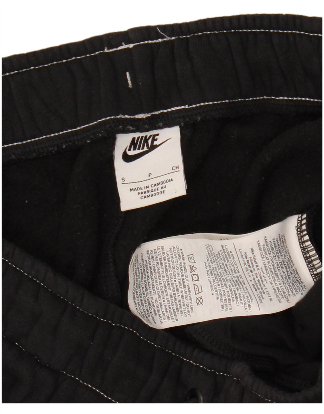 NIKE Mujer Graphic Chándal Pantalones Joggers UK 10 Small Negro Algodón