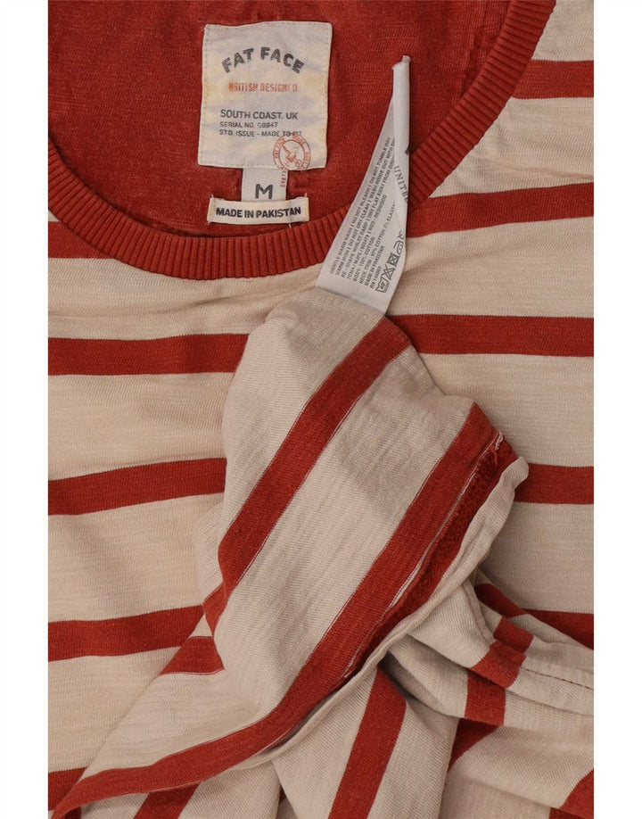 Camiseta de hombre Fat Face Top de algodón a rayas beige medio