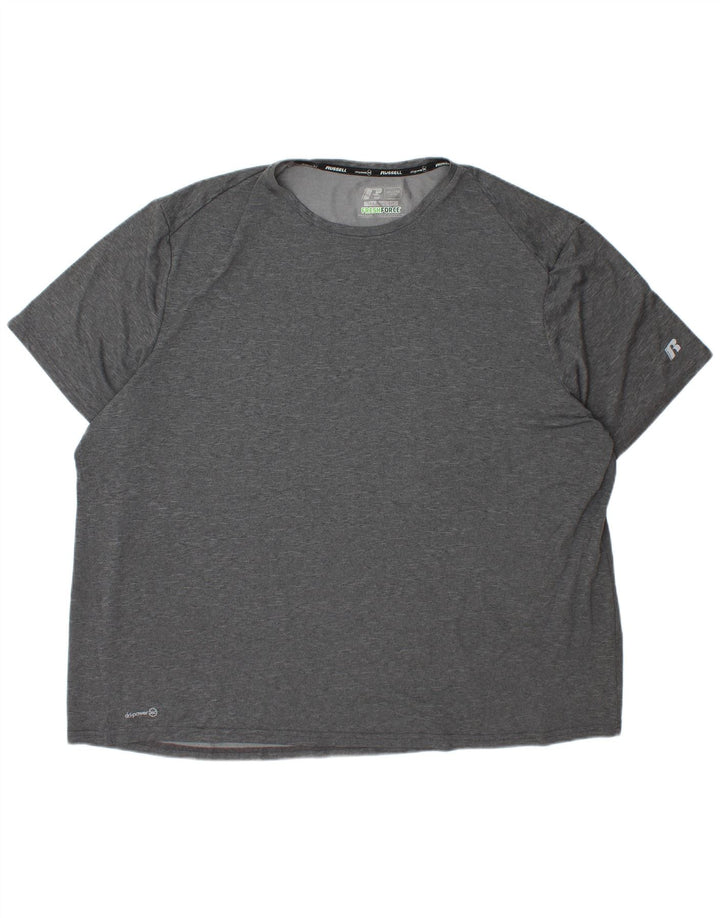 RUSSELL ATHLETIC Camiseta Dri-Power para hombre Top 3XL Poliéster moteado gris
