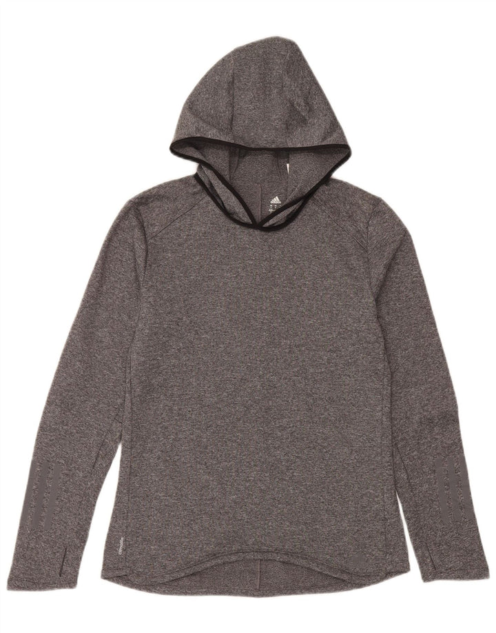 Adidas Climalite Sudadera con capucha para mujer Reino Unido 8/10 Pequeño Gris Poliéster