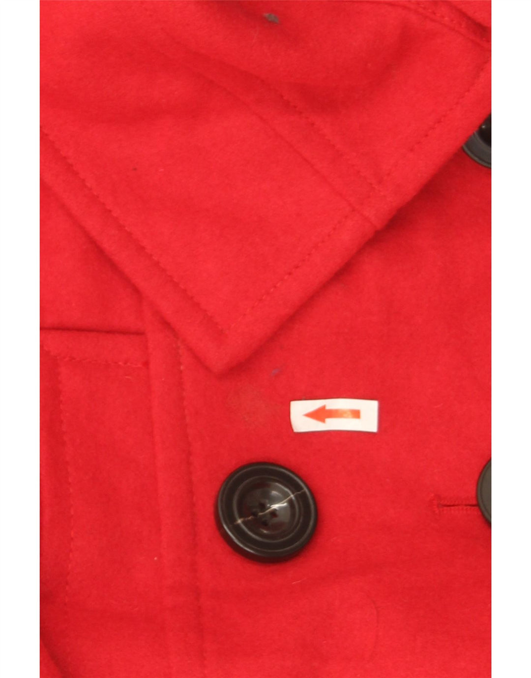 Zara Mujer Chaquetón Corto UK 46 Grande Lana Roja