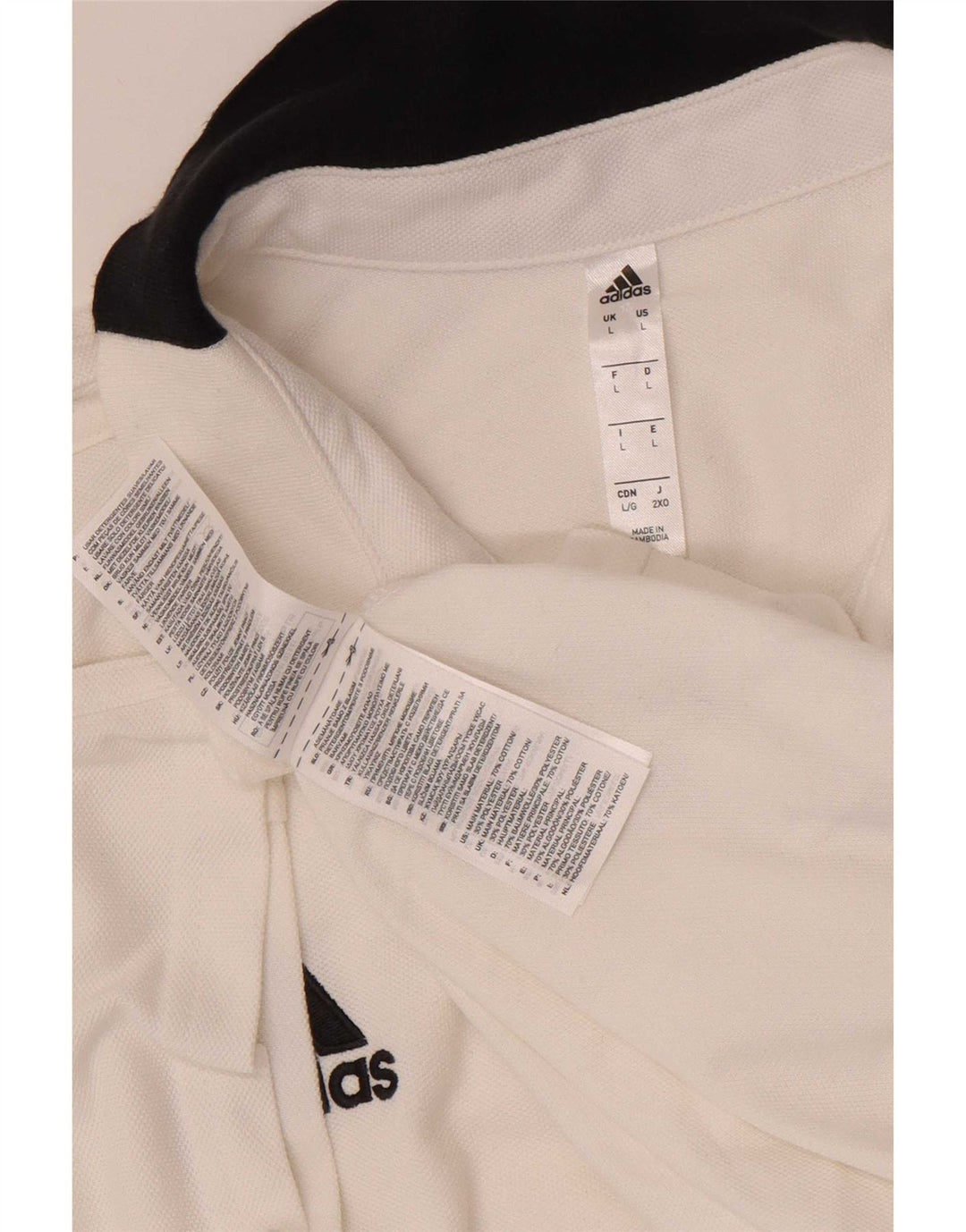 Polo Adidas Hombre Grande Blanco Algodón