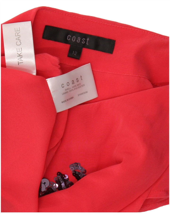 COAST Vestido tubo para mujer UK 12 Seda floral rosa medio