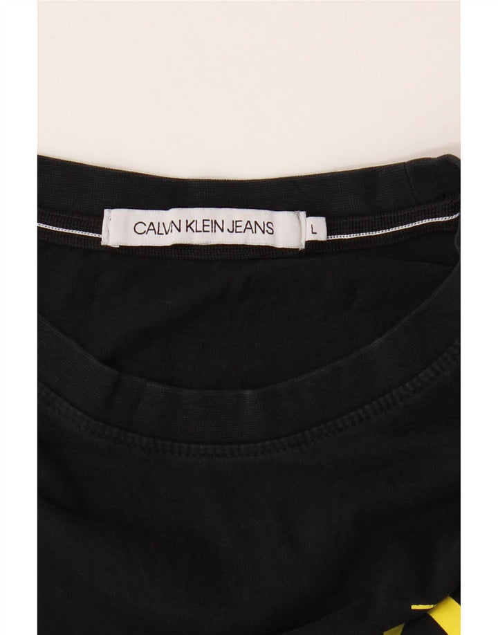 CALVIN KLEIN JEANS Camiseta gráfica para hombre Top Grande Negro
