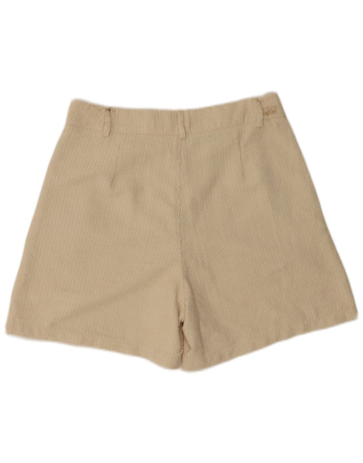 Benetton Pantalones Cortos De Pana Para Mujer UK 42 Medium W28 Poliéster Beige