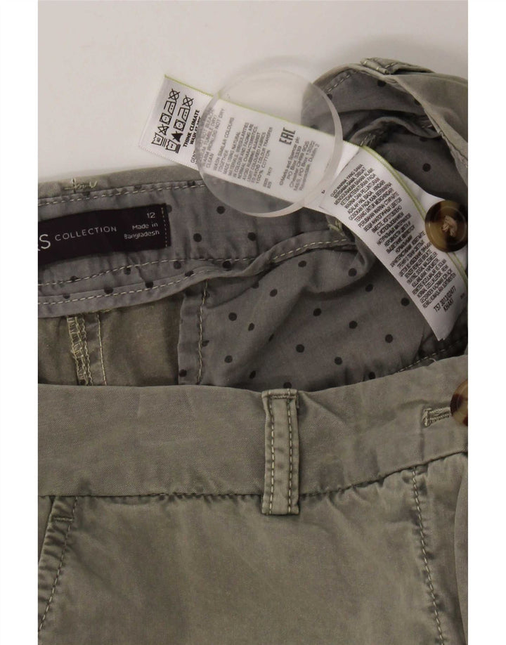 Marks & Spencer Pantalones cortos chinos para mujer UK 12 Medium W32 Algodón caqui