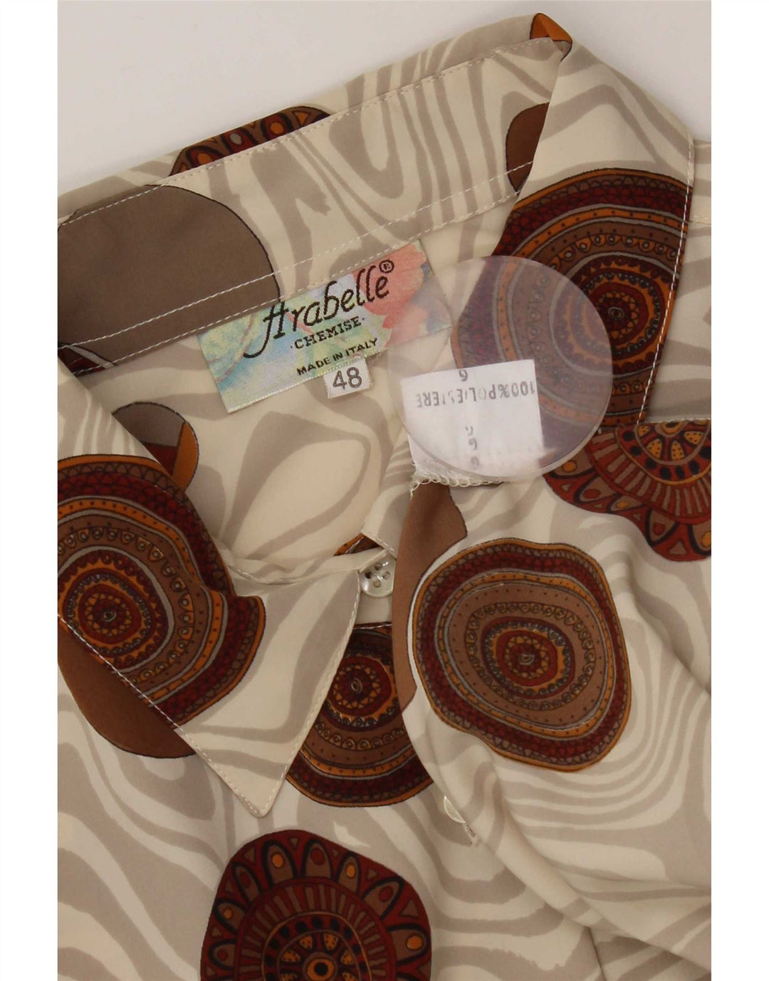 Blusa vintage para mujer IT 48 XL Poliéster geométrico multicolor