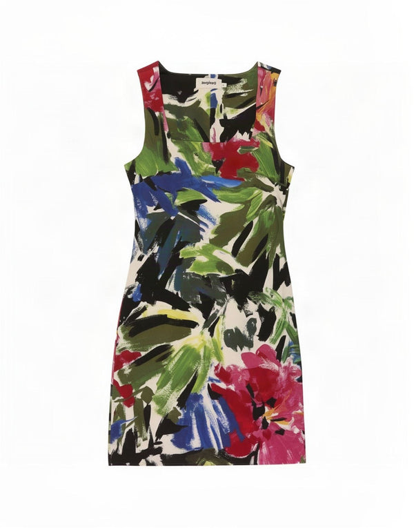 Desigual Vestido tubo sin mangas para mujer UK 8 Small Multicolor Floral