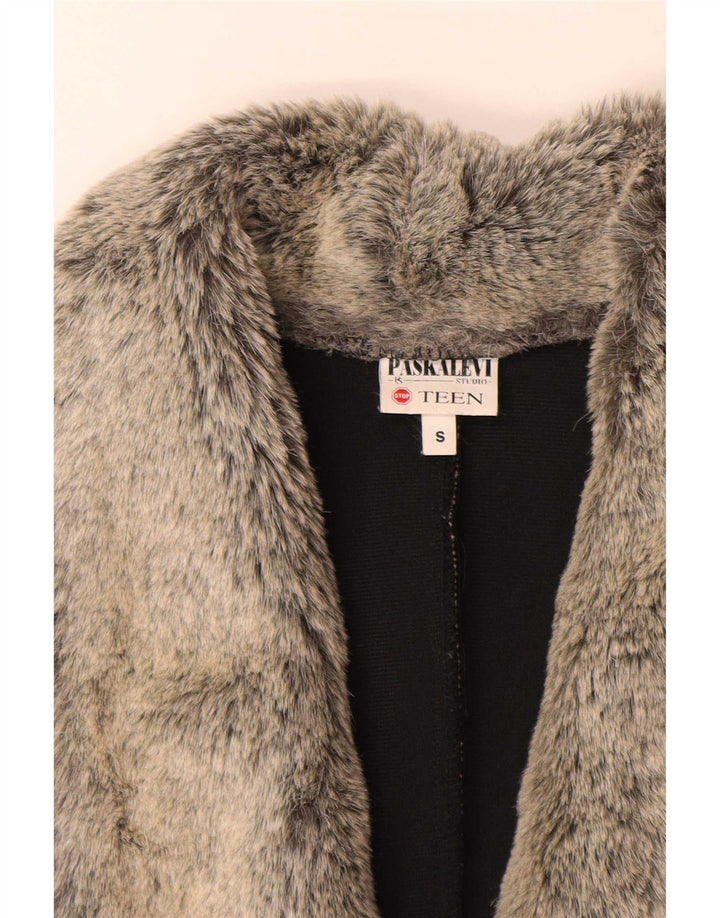 Vintage mujer 5 botones Blazer chaqueta Reino Unido 10 pequeño gris