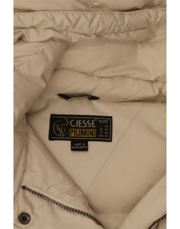 Ciesse Piumini Chaqueta acolchada con capucha para mujer IT 46 Large Poliéster blanco roto