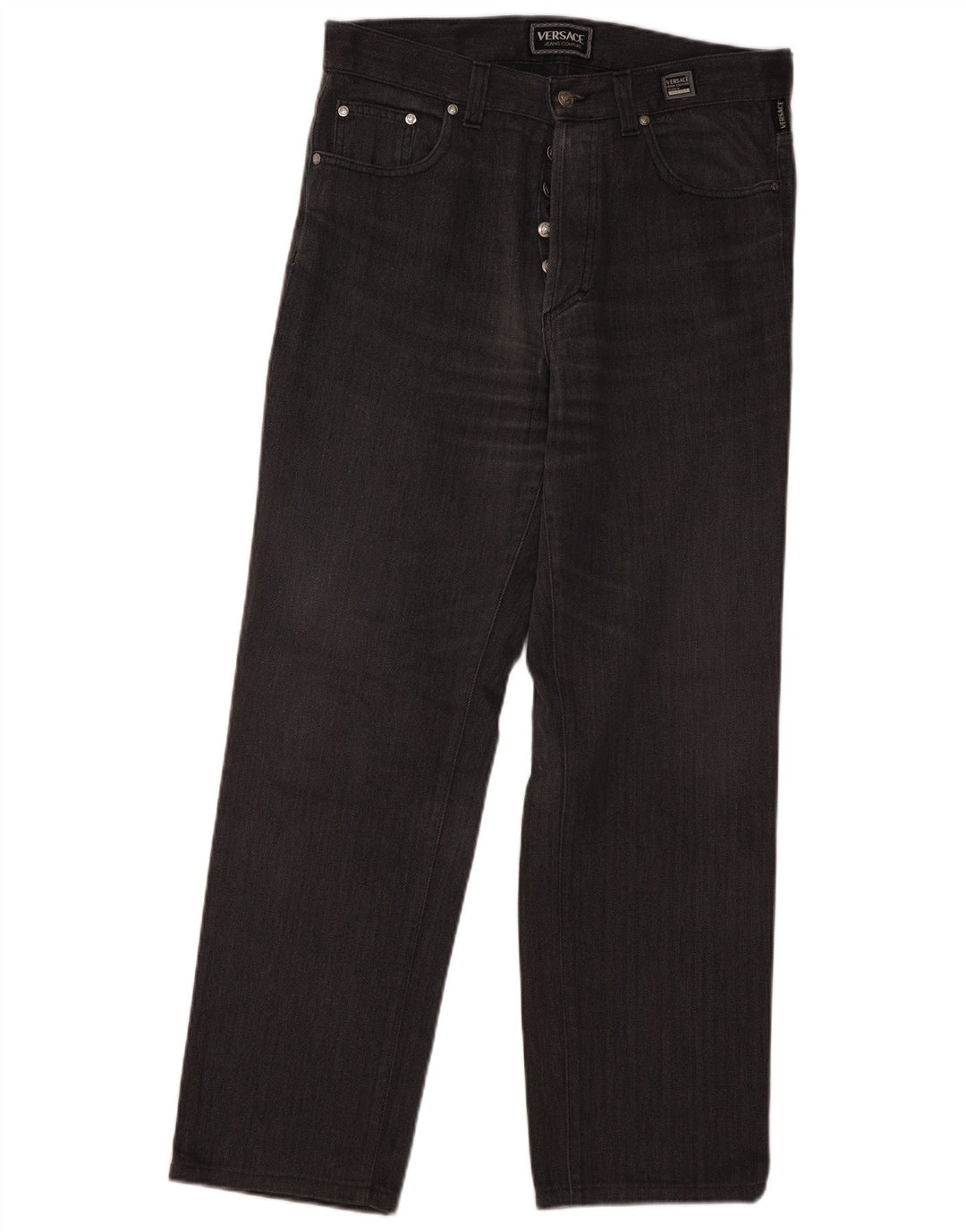 VERSACE Hombre Vaqueros Rectos W36 L30 Gris Espiga