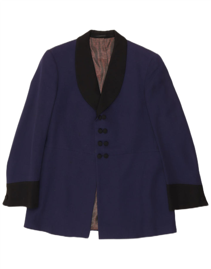 Vintage hombres Blazer chaqueta Reino Unido 38 medio azul marino colorblock