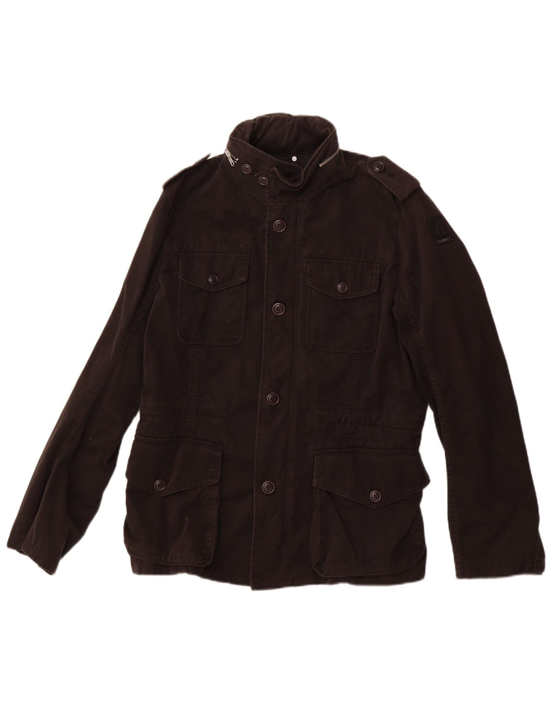 Diesel Chaqueta militar para hombre UK 40 Large Algodón negro