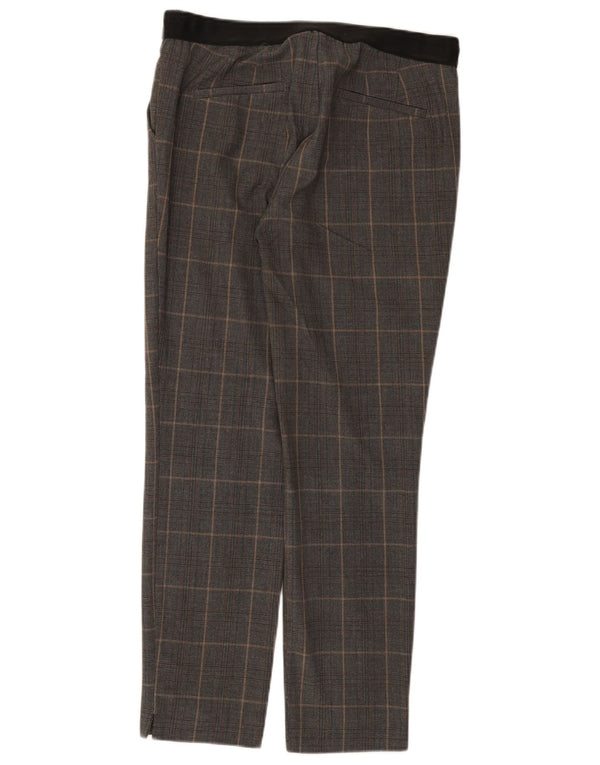 Zara Mujer Pantalón Chino Slim Fit Grande W30 L27 Cuadros Grises