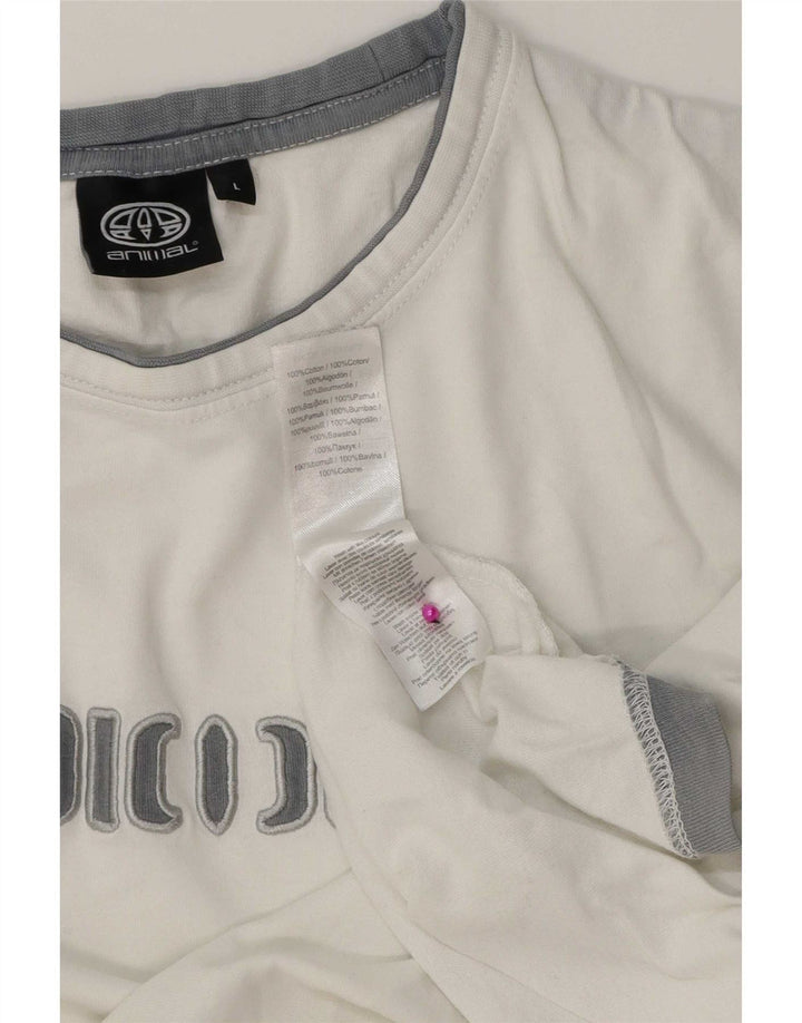 Animal - Camiseta gráfica para hombre, talla grande, algodón blanco