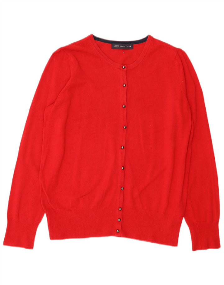 Marks & Spencer - Cárdigan para mujer, talla 42, viscosa roja mediana