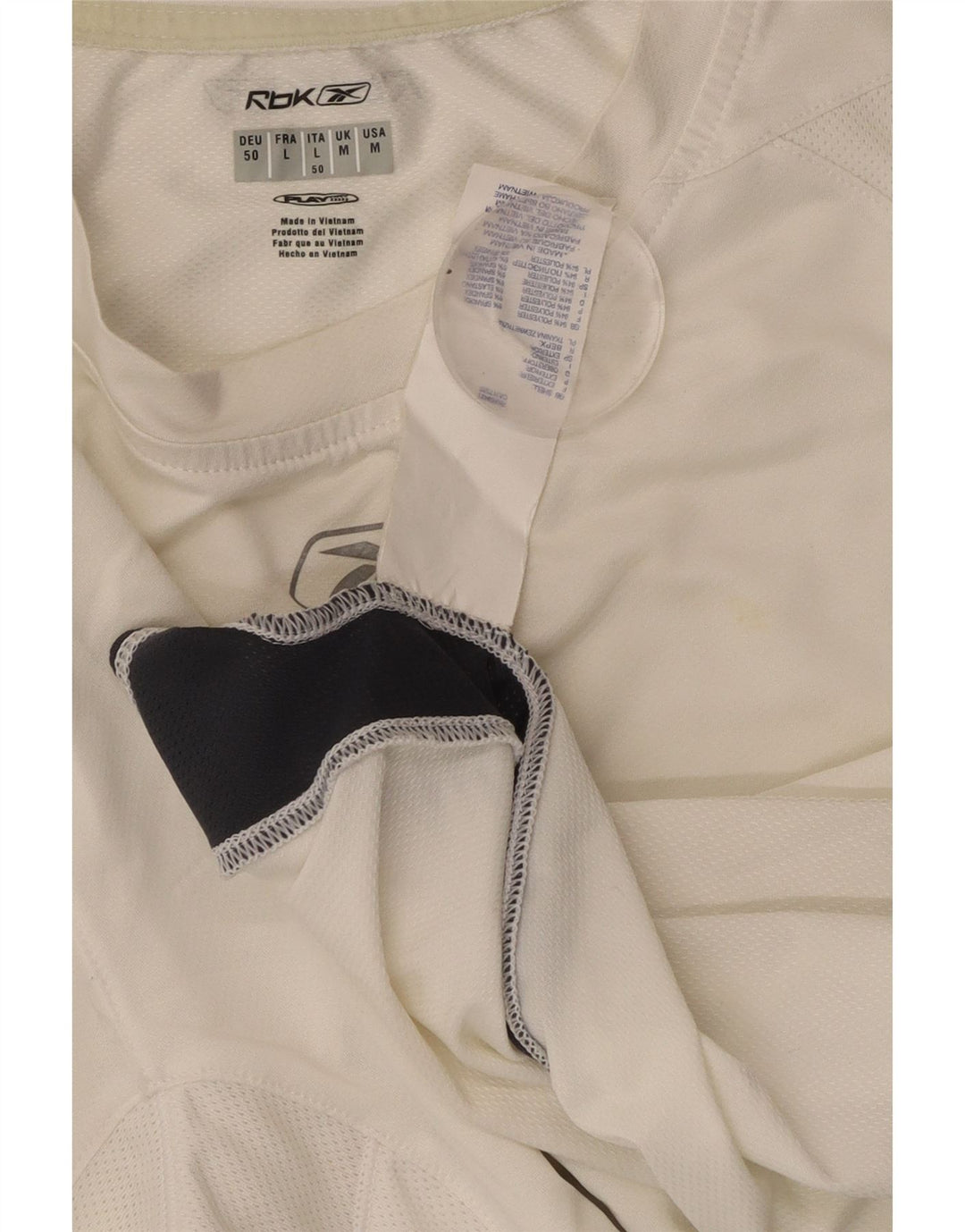 REEBOK Hombre Camiseta Top Medium Blanco Colorblock Poliéster