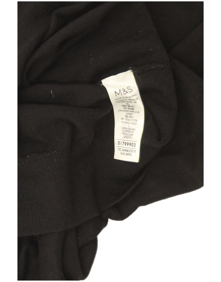 Marks & Spencer Suéter tipo jersey con cuello vuelto para mujer UK 44 Mediano Algodón negro