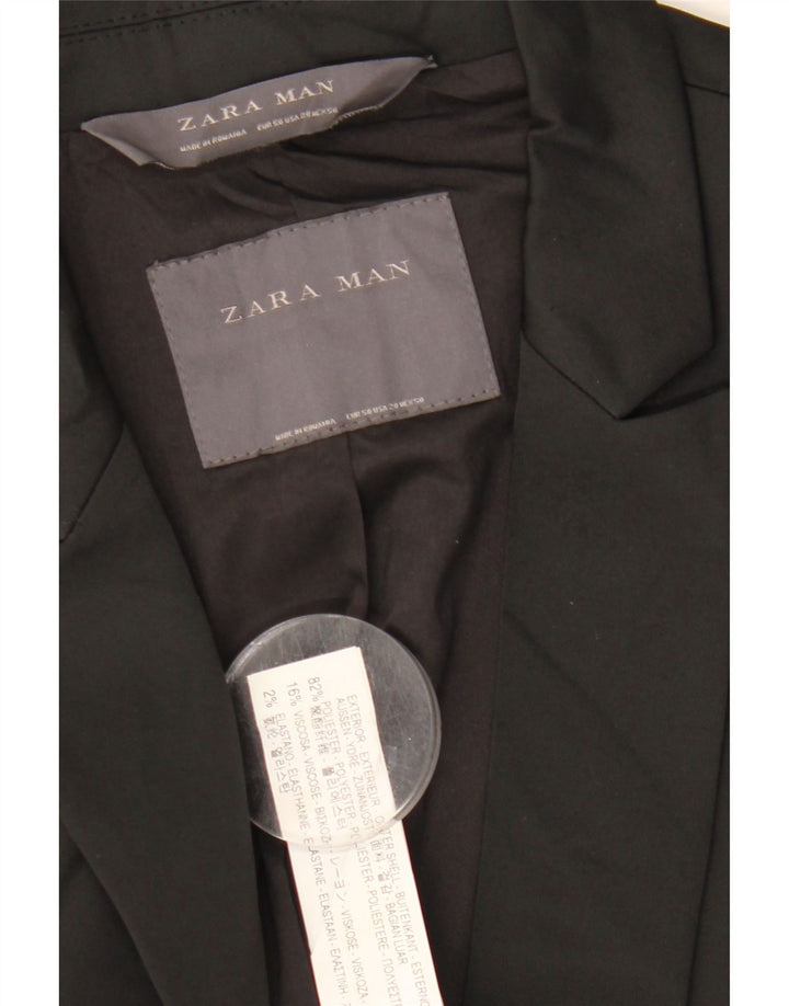 Zara Chaqueta tipo blazer de 2 botones para hombre EU 50 Mediano Negro Poliéster