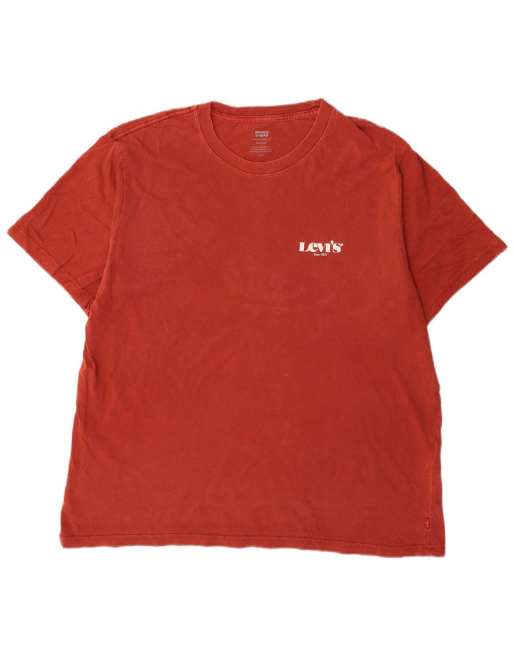 Levi's Camiseta holgada para hombre Top grande de algodón rojo