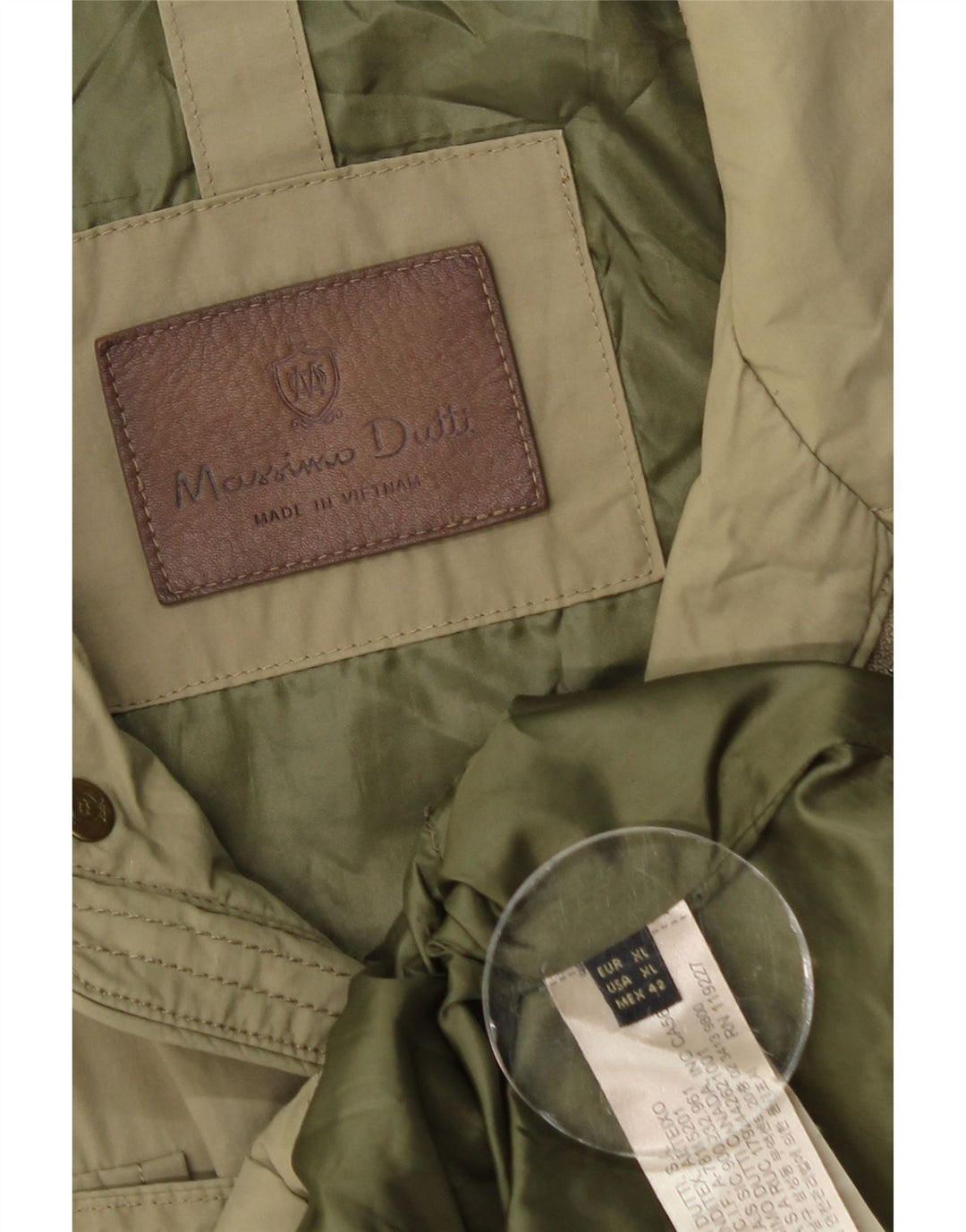Massimo Dutti Chaqueta Utility Hombre UK 42 XL Nylon Caqui