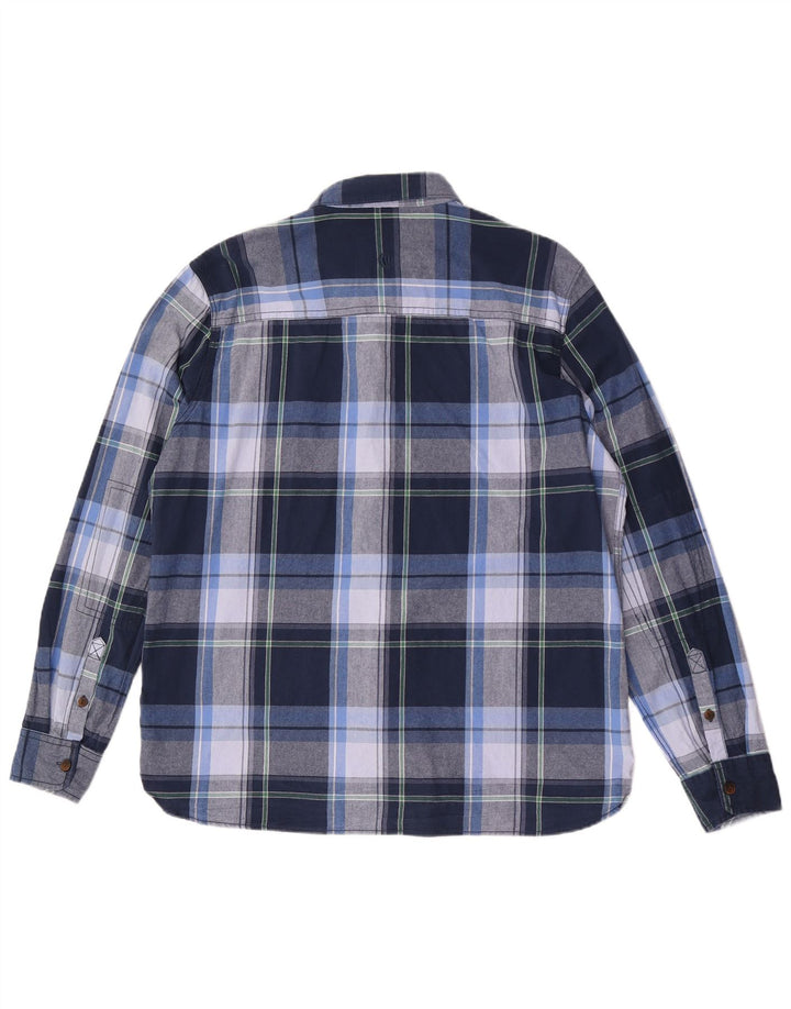FAT FACE Camisa de franela para hombre XL Algodón a cuadros azules
