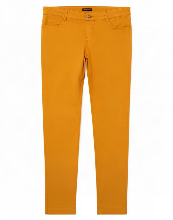 Massimo Dutti Pantalones Casuales Pitillo Mujer EU 40 Medium W30 L28 Amarillo