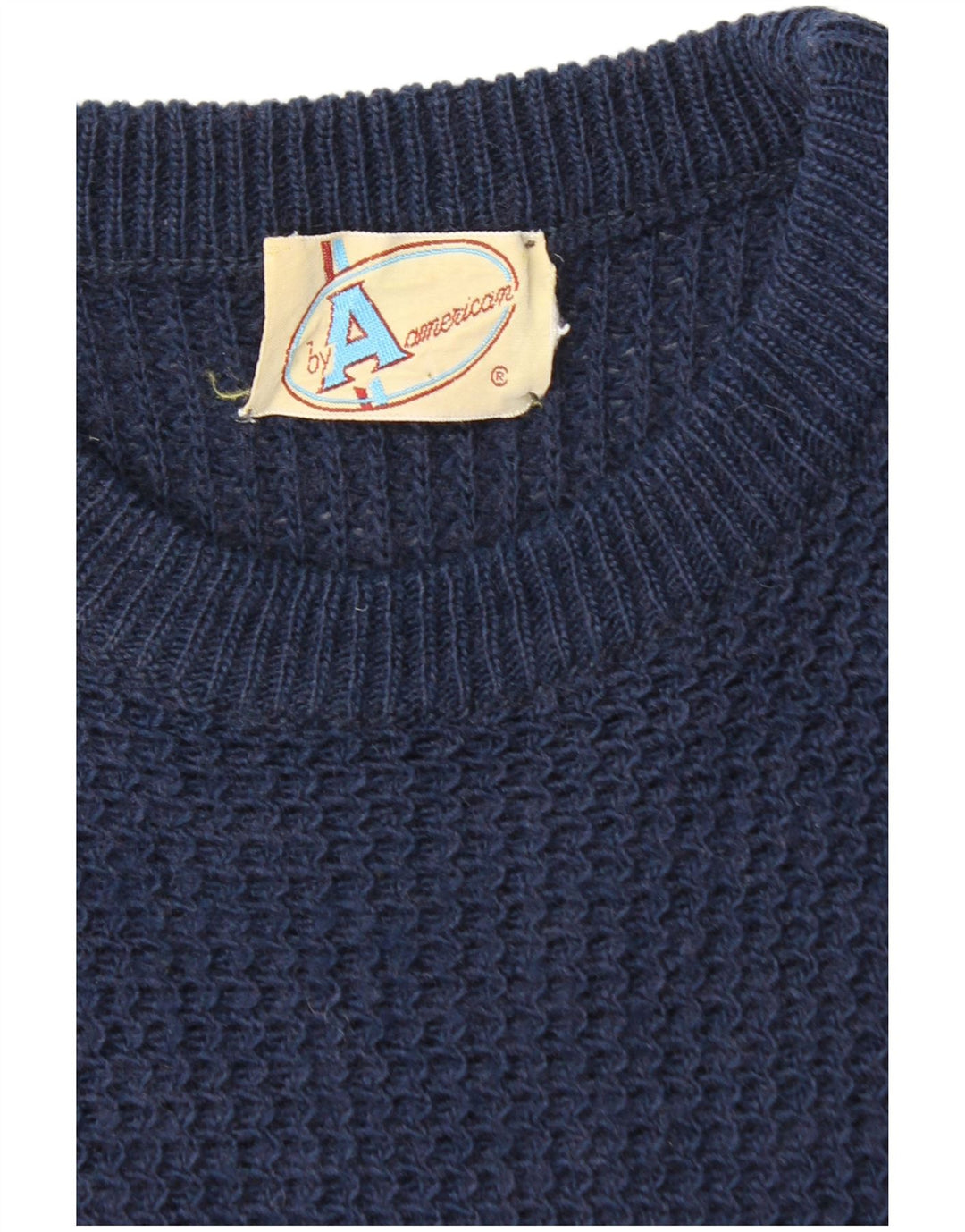 BY AMERICAN Mens Boat Neck Jumper Sweater Large Navy Blue