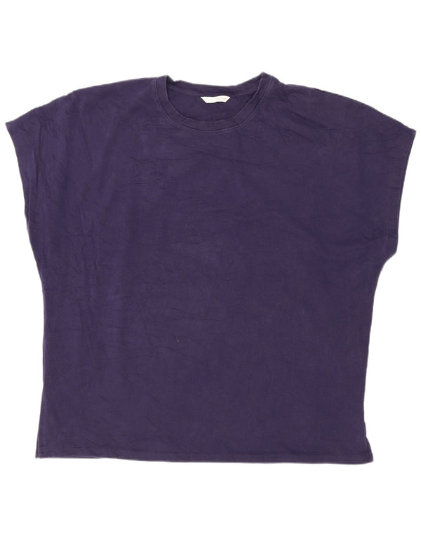 Zara Mujer Camiseta Top ES 40 XL Azul Marino