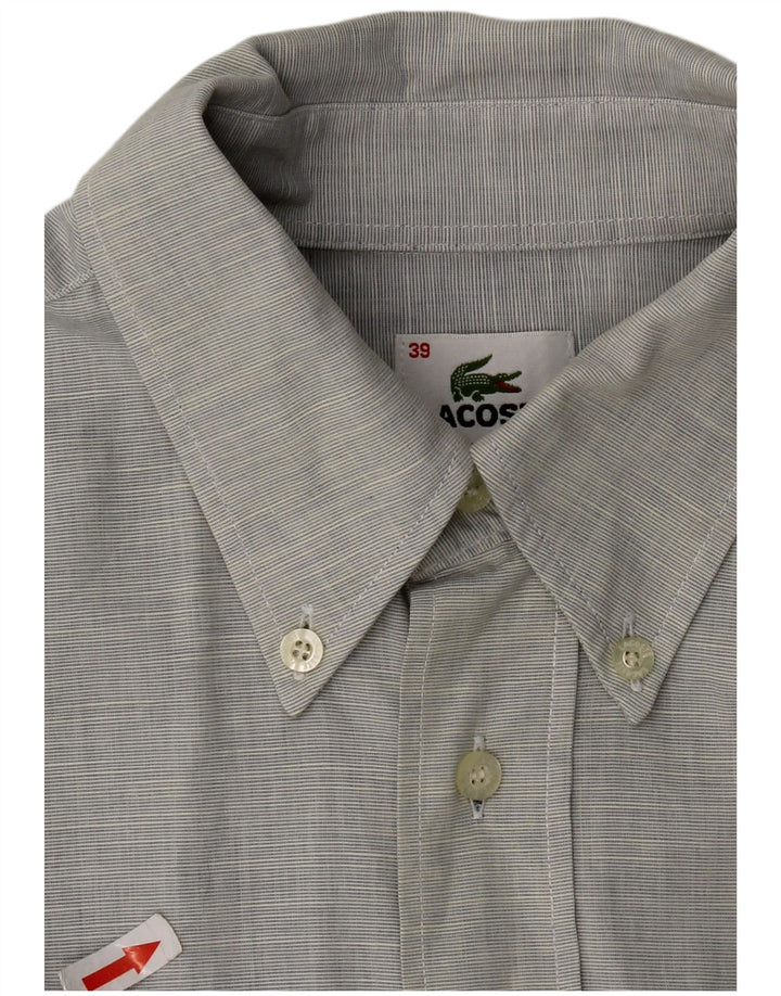 Camisa Lacoste Hombre Talla 39 Algodón Gris Medio