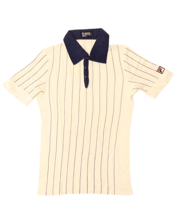 Fila Polo De Rugby Para Hombre IT 46 Small Blanco Rayas Algodón