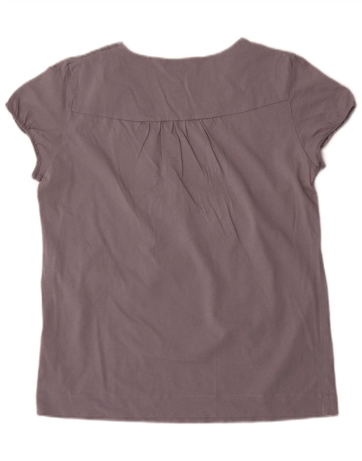 MASSIMO DUTTI Blusa Mujer Top UK 44 Grande Gris Algodón