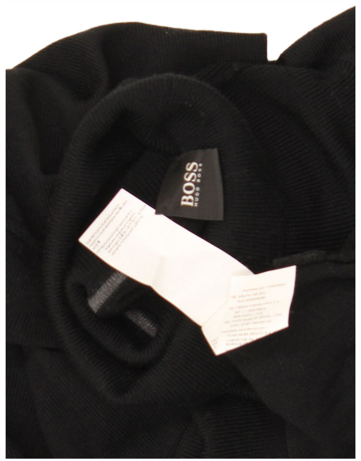 Hugo Boss Jersey con cuello vuelto para hombre, talla 2XL, lana negra