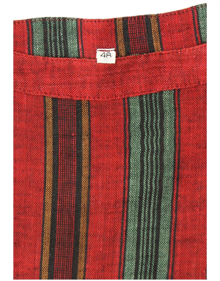 Vestido túnica vintage para mujer IT 48 XL rayas rojas