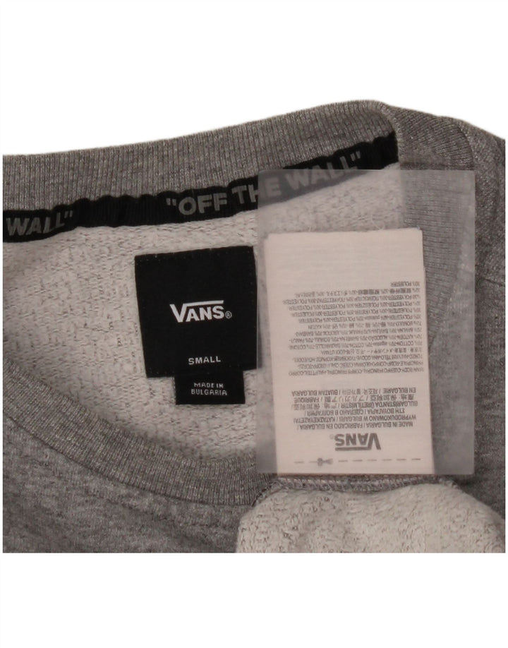 VANS Hombre Graphic Sudadera Jumper Small Gris Algodón