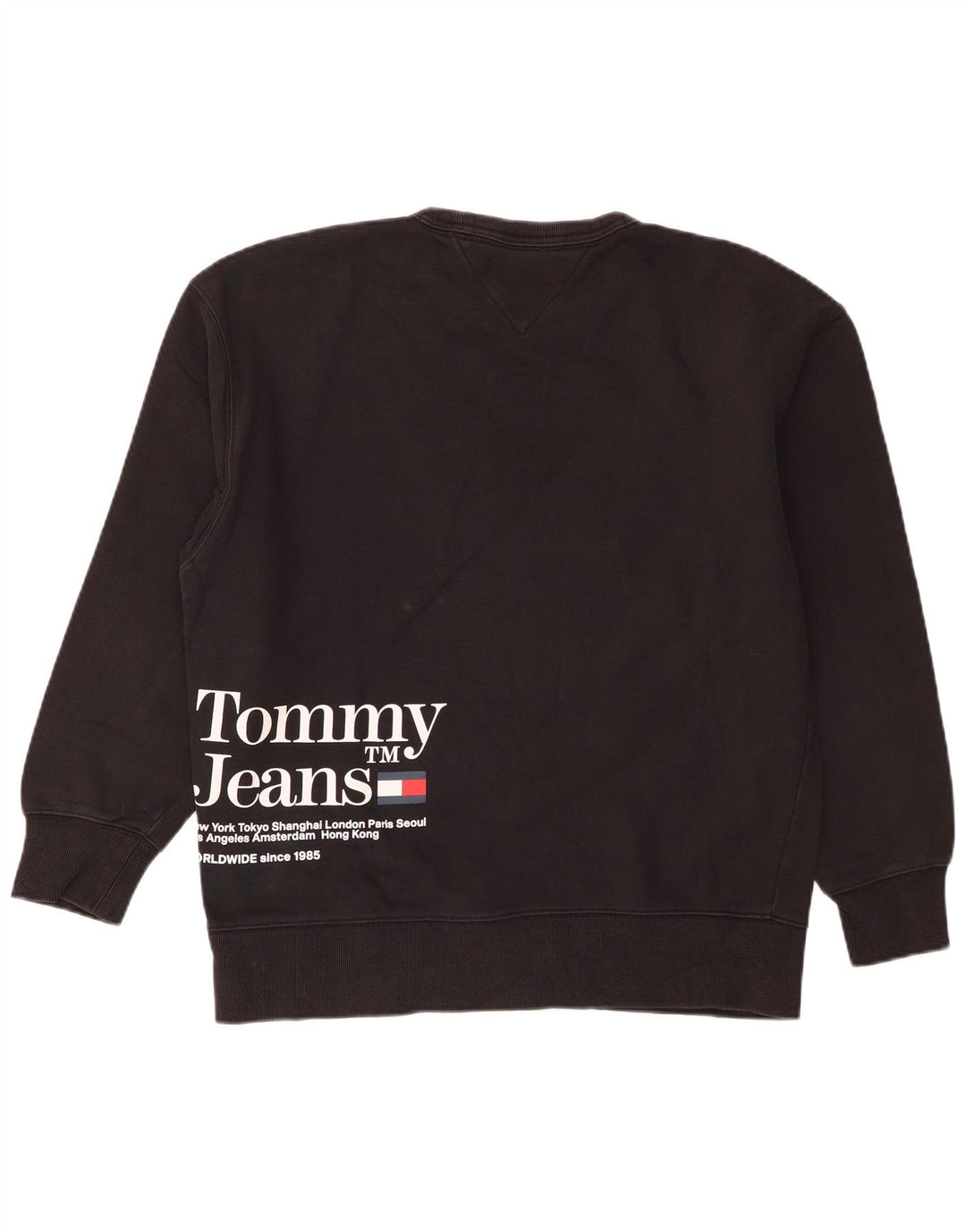 Tommy Hilfiger Sudadera Gráfica para Hombre Jersey Pequeño Algodón Negro