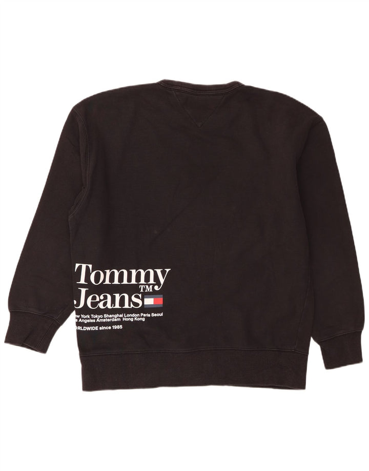 Tommy Hilfiger Sudadera Gráfica para Hombre Jersey Pequeño Algodón Negro