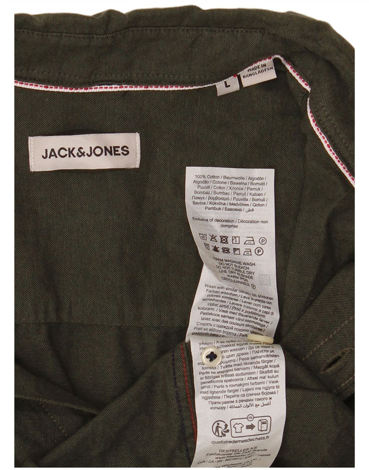 Camisa Jack & Jones Hombre Grande Caqui Algodón