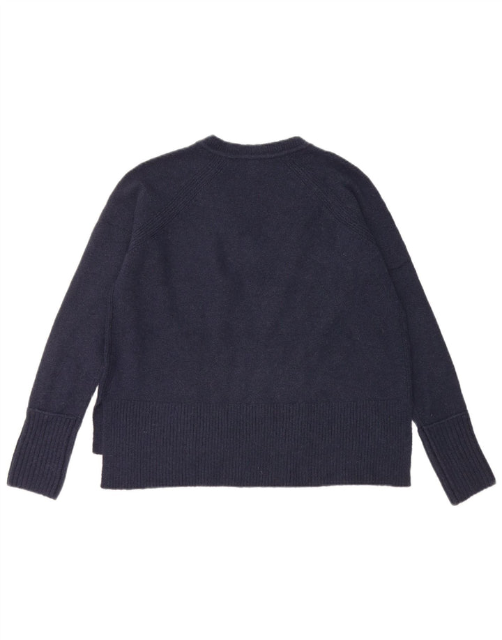J. CREW Suéter tipo jersey de gran tamaño con cuello en V para mujer UK 10 Small Azul marino
