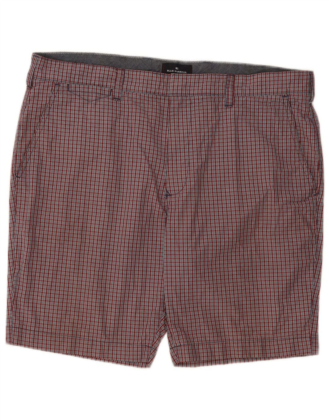 Marks & Spencer Pantalones cortos chinos para hombre W38 XL Algodón a cuadros rojo