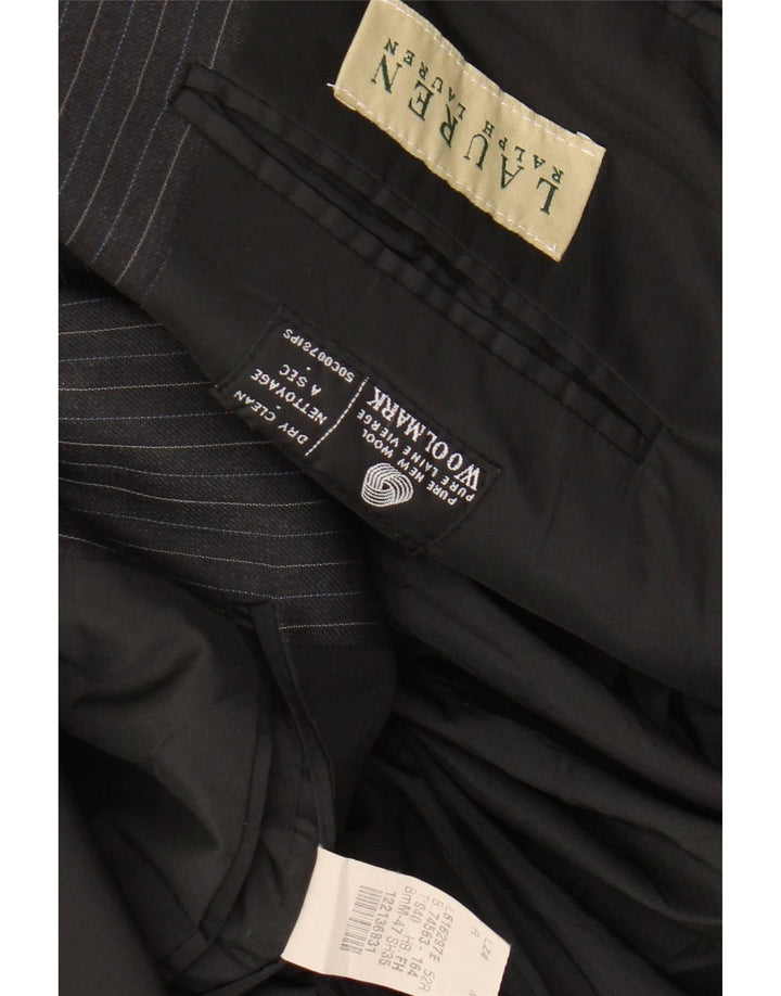 Ralph Lauren Chaqueta Blazer de 2 Botones para Hombre UK 42 XL Lana a Rayas Negra