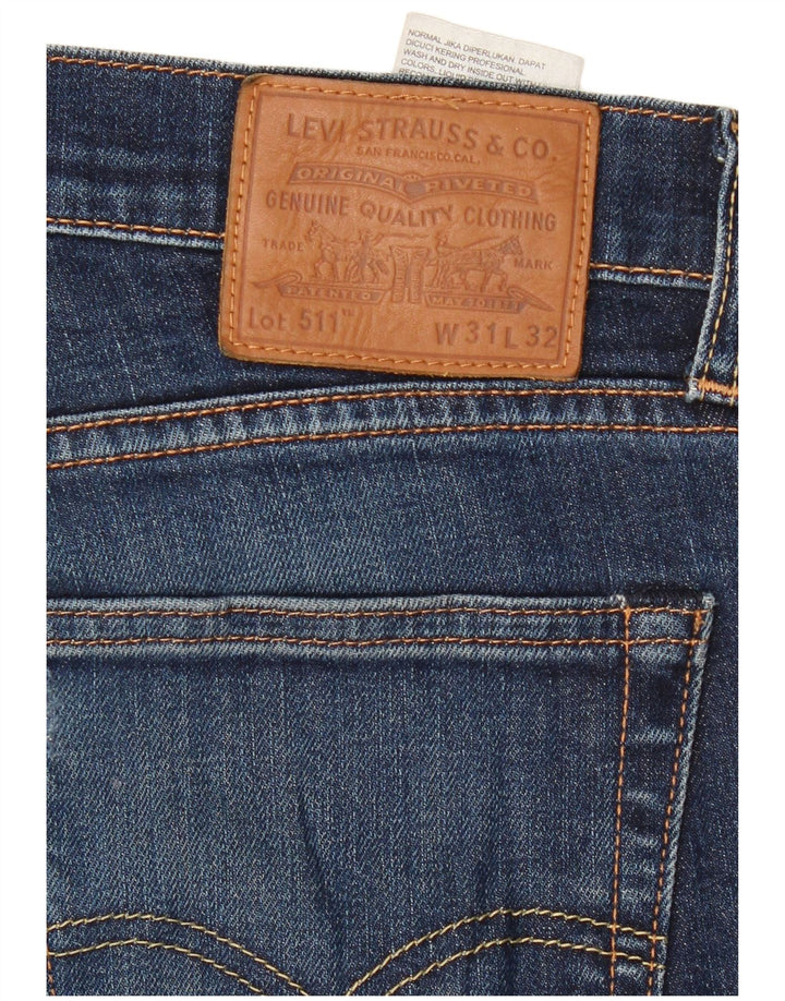 Vaqueros Levi's 511 Slim Mujer W31 L32 Algodón Azul Marino